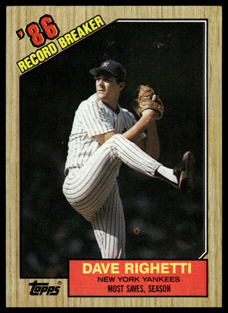 1987 Topps #5 Dave Righetti