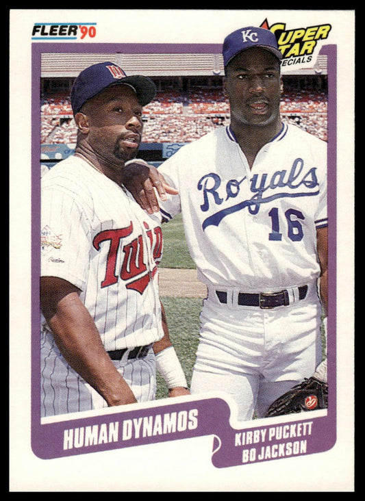 1990 Fleer Canadian #635 Human Dynamos - Kirby Puckett / Bo Jackson