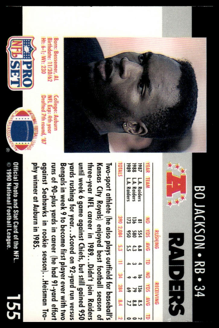 1990 Pro Set #155 Bo Jackson