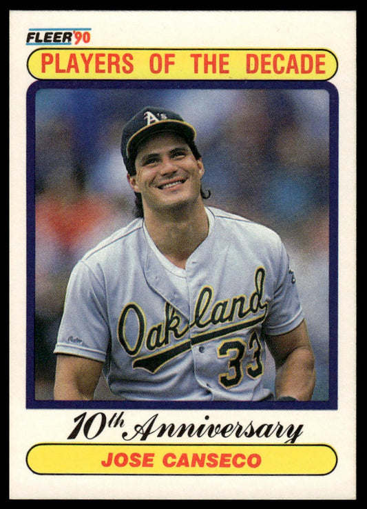 1990 Fleer #629a Jose Canseco